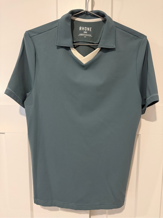 RHONE Other - RHONE Men’s Johnny Collar Polo in Slate Teal with White Accent